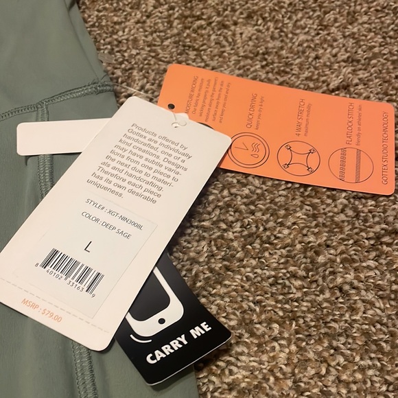 Gottex Womens Large Deep Sage Inter-luxe Limited Edition Peach Skin leggings - Picture 3 of 7